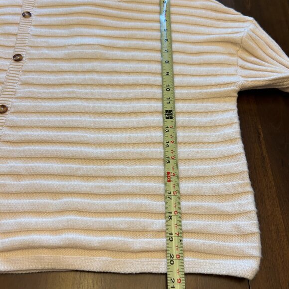 NWT PrettyGarden Side Button Sweater Cream Medium Long Sleeve Ribbed Knit - Picture 11 of 16